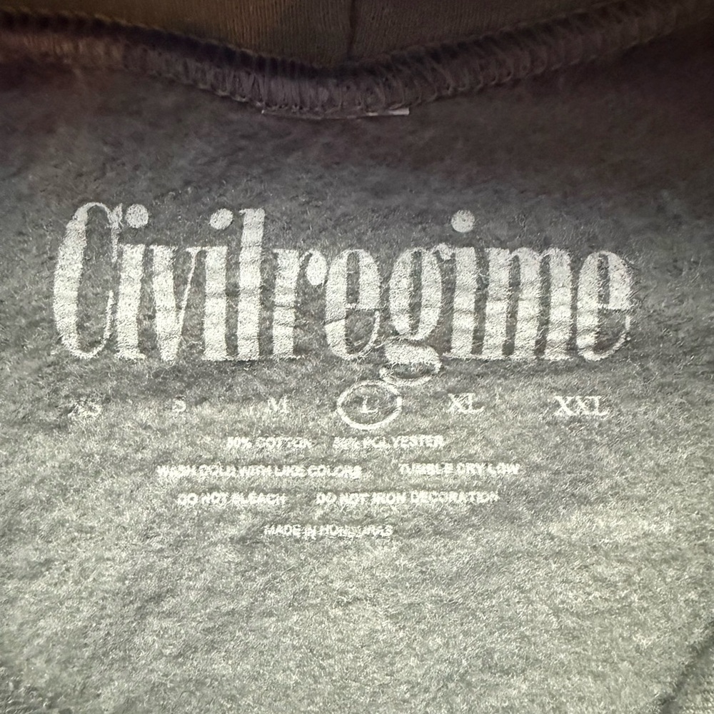 Civil Regime Skeleton Rose Graphic Hoodie Men’s Large Streetwear - Picture 3 of 4